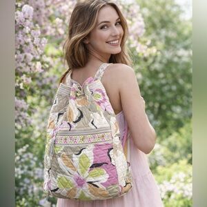 Vera Bradley Portobello Road Drawstring Backpack Retired Spring Bag cottagecore